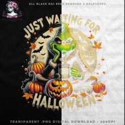 Just Waiting For Halloween Grinch Coffee | Halftone Art