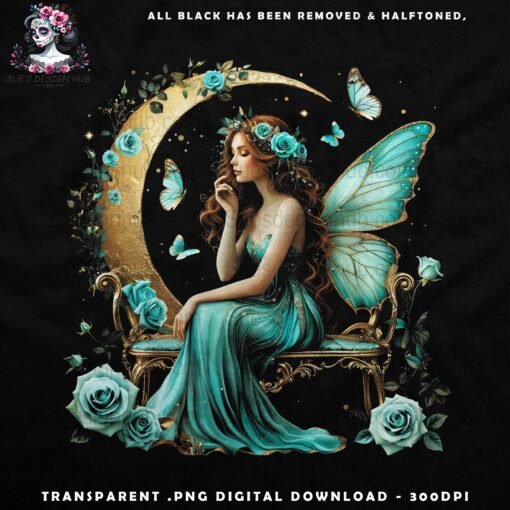 Enchanting Fairy with Butterflies | DTF Transfer Artwork