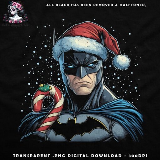 Batman Christmas - Halftone Print Ready Designs for DTF and White Toner Printing