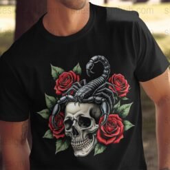 Skull with Scorpion and Rose Patterns | Halftone Design for DTF & White Toner Printing