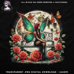 Stunning Butterfly Fairy with Roses | DTF Transfer Artwork