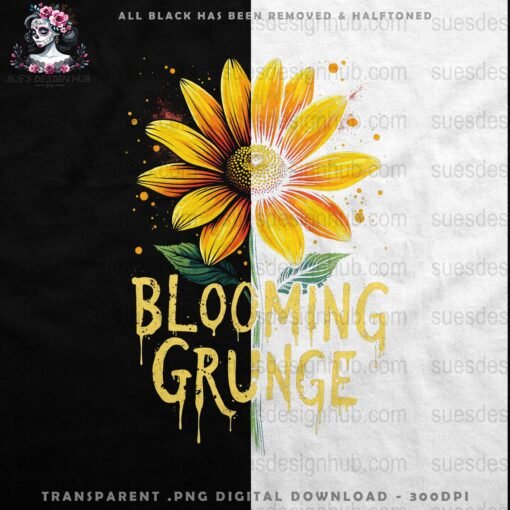 Blooming Grunge | DTF Halftone Design