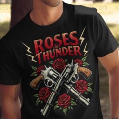 Captivating Roses and Thunder | Halftone Design for DTF & White Toner Printing