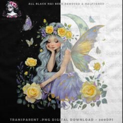 Enchanting Fairy Princess with Flowers | DTF Transfer Artwork