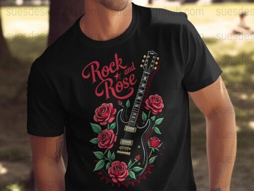 Vintage Rock and Rose | DTF Halftone Design