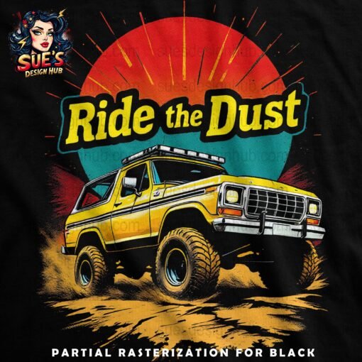 Ride the Dust Bronco - Halftone Print Ready Designs for DTF and White Toner Printing